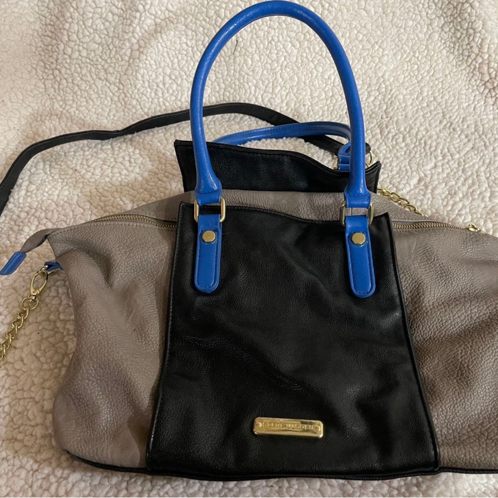 Black, Blue & Grey Steve Madden Tote Style Hand Bag